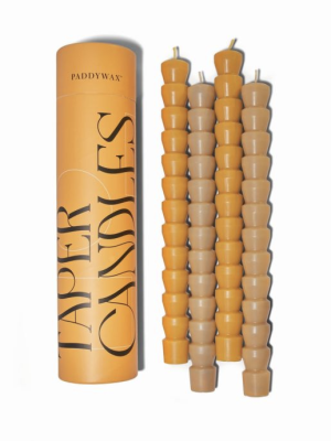 Set of 4 Taper Candles 24.3cm, Orange & Peach